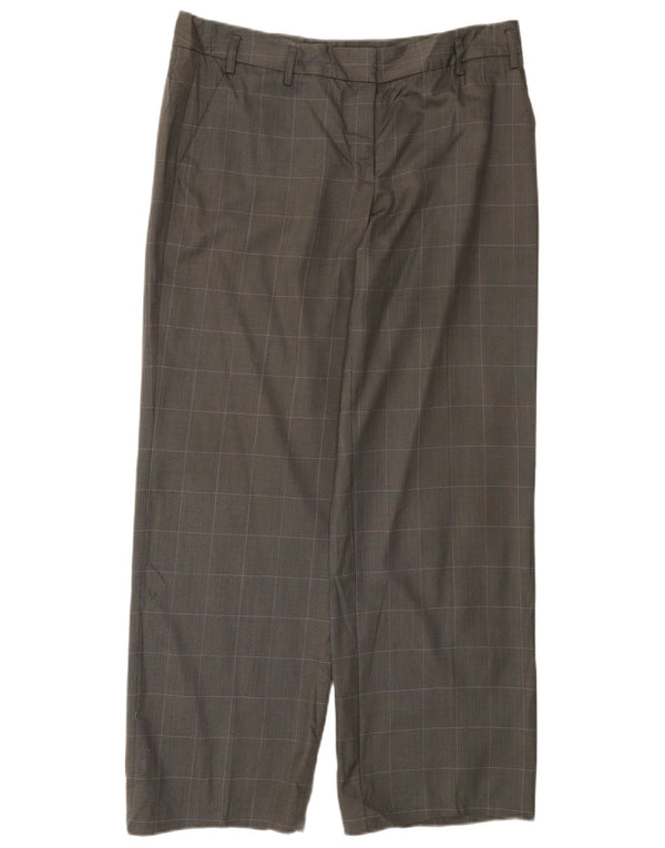 Γυναικείο ίσιο παντελόνι Calvin Klein US 14 XL W36 L30 Grey Check Wool