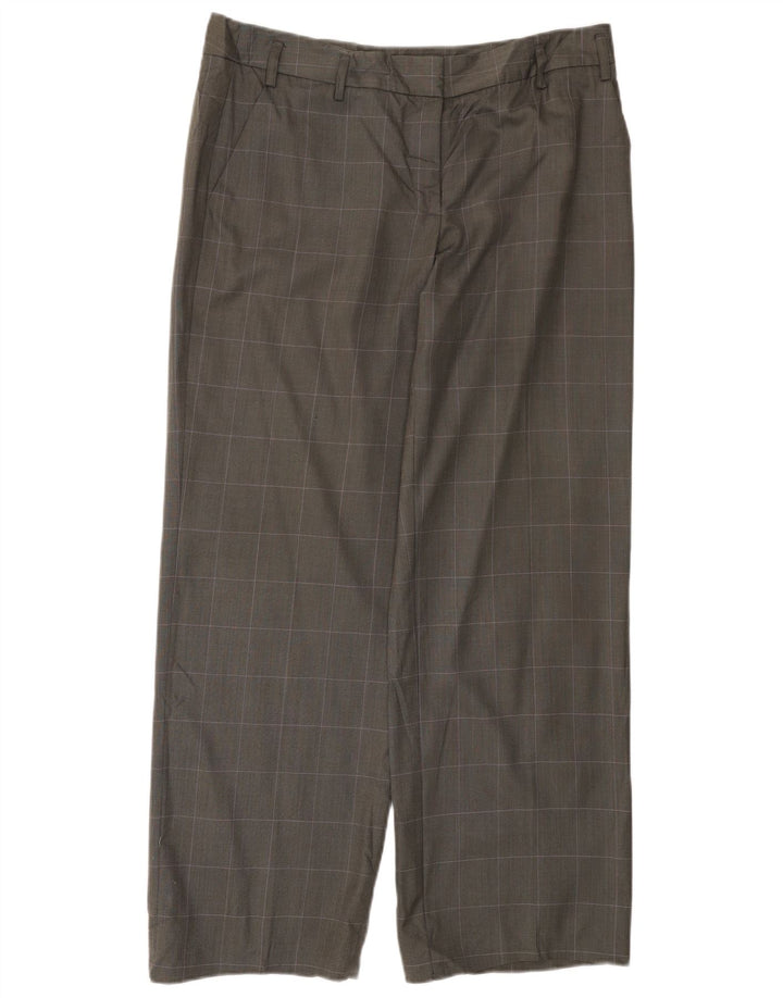Γυναικείο ίσιο παντελόνι Calvin Klein US 14 XL W36 L30 Grey Check Wool