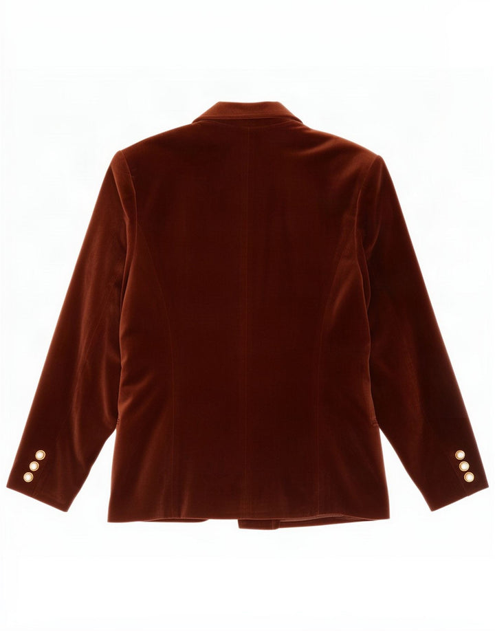 Vintage Γυναικείο Velvet Double Breasted Blazer Jacket IT 42 Medium Brown