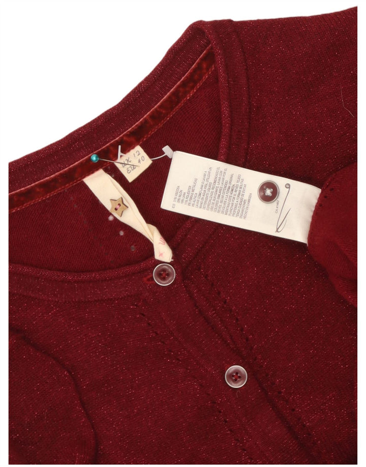 White Stuff Γυναικεία ζακέτα Crop UK 12 Medium Maroon Viscose