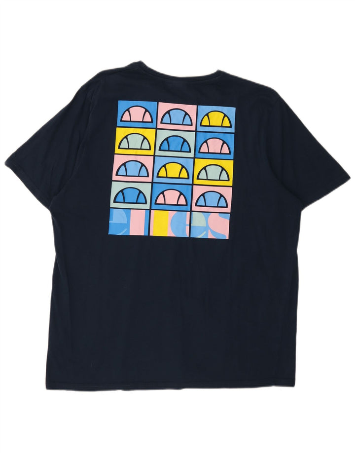 ELLESSE Ανδρικό γραφικό T-Shirt Top 2XL Navy Blue Cotton