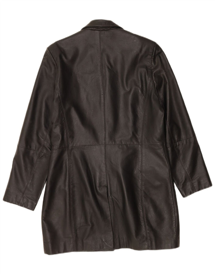 Vintage Γυναικείο Δερμάτινο Παλτό EU 36 Small Black Leather