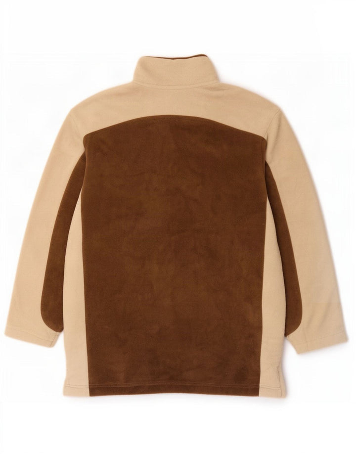 Asics Ανδρικό Fleece Jacket UK 36 Small Brown Colourblock
