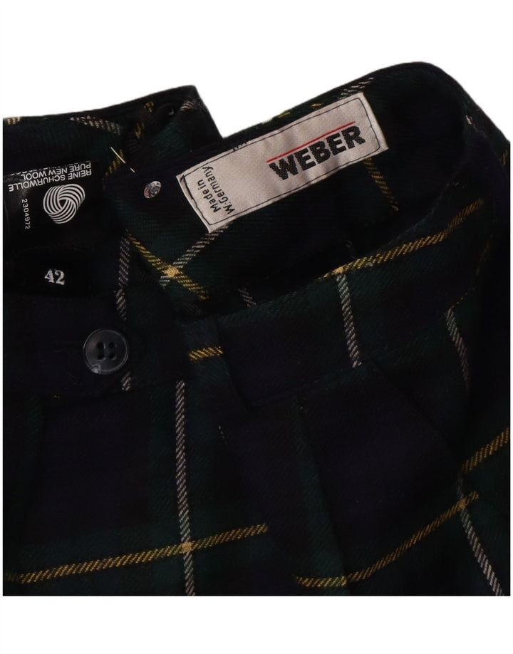 Vintage γυναικεία ψηλόμεση βερμούδα EU 42 Large W30 Navy Blue Check