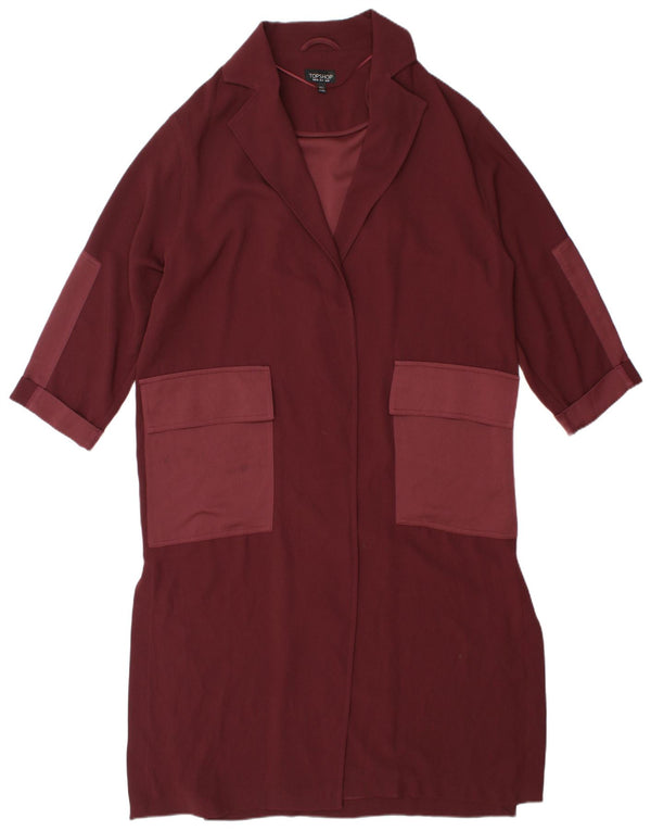 Topshop Γυναικεία Ζακέτα Longline Top UK 8 Small Burgundy Colourblock