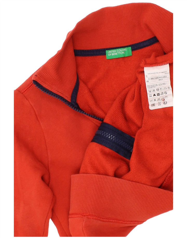 BENETTON Boys αθλητική φόρμα Top Jacket 6-7 ετών Small Red Cotton