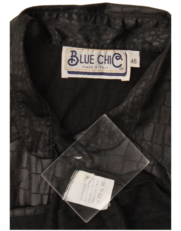 Vintage γυναικείο πουκάμισο μπλούζα IT 46 Large Μαύρο Animal Print Polyester