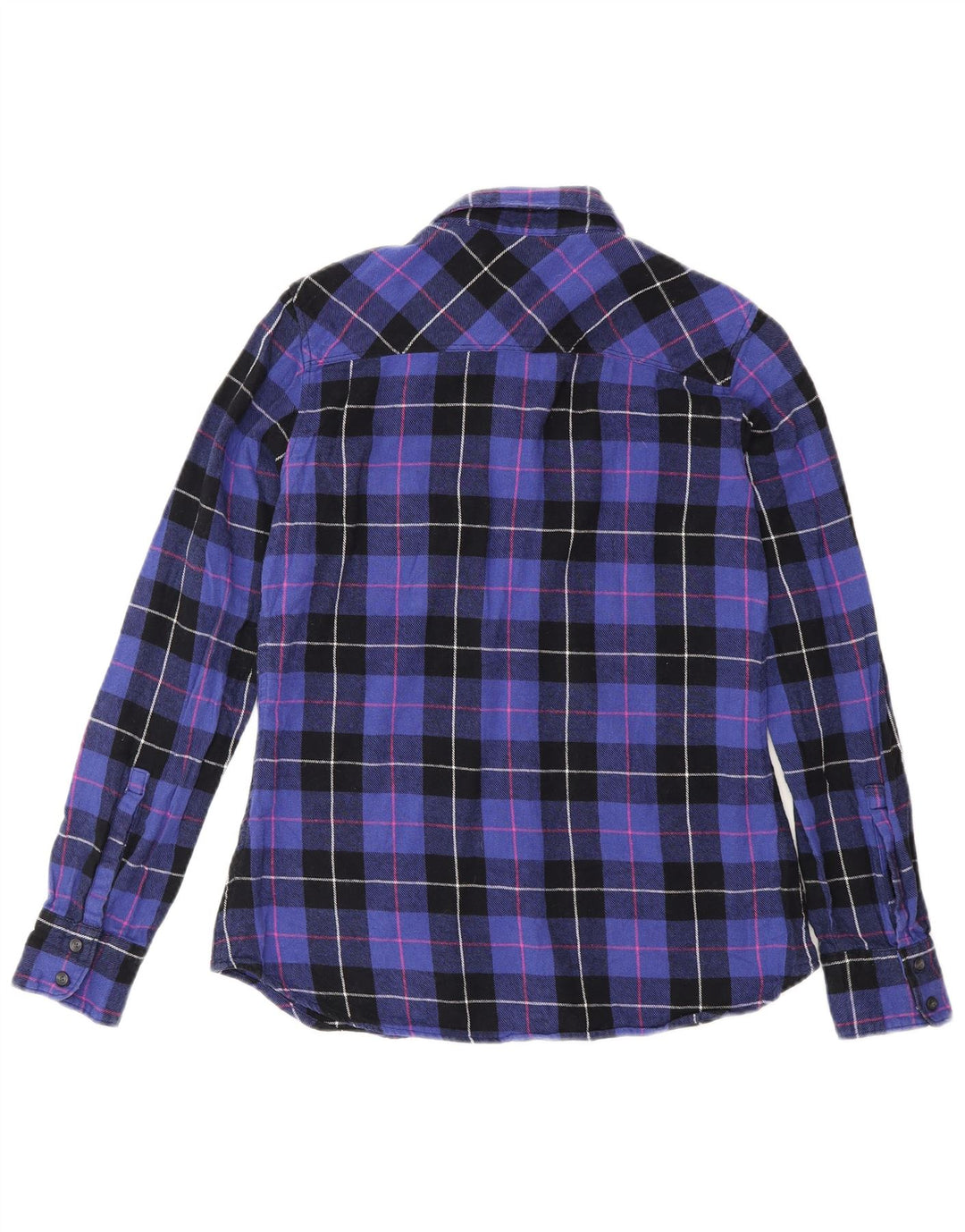 Eddie Bauer Γυναικείο φανελένιο πουκάμισο UK 10 Small Purple Check Cotton