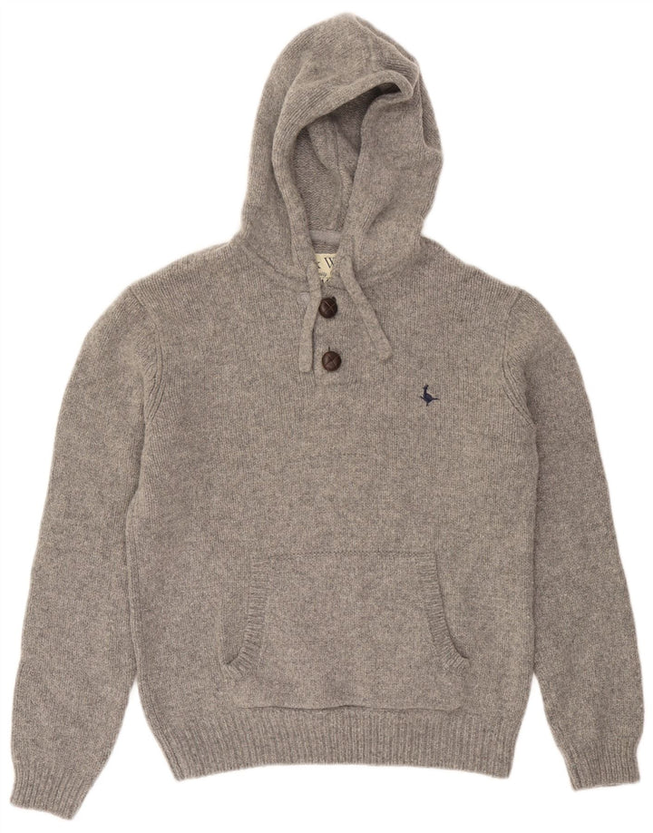 Jack Wills Ανδρικό πουλόβερ με κουκούλα με λαιμό, μεσαίο γκρι μαλλί