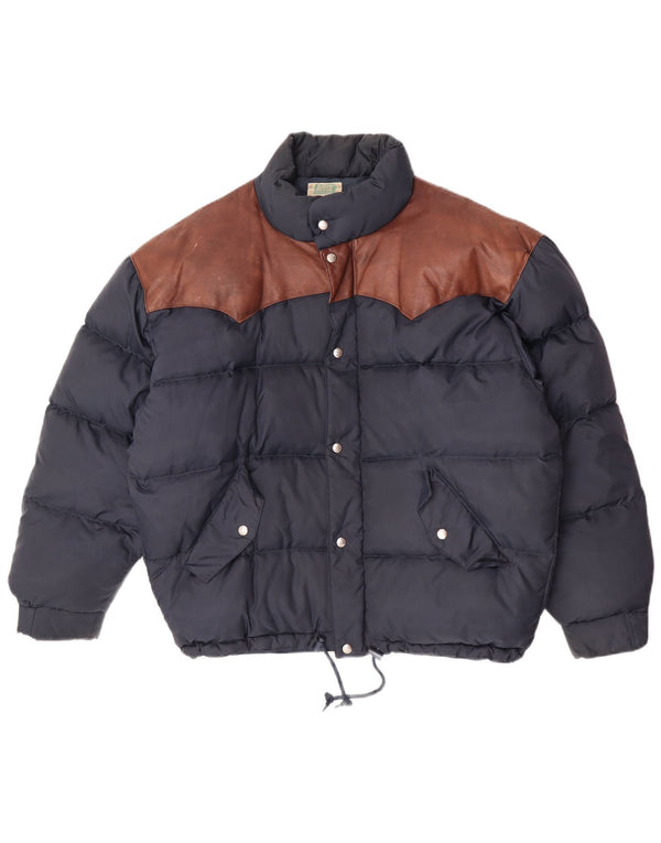 Rifle Ανδρικό μπουφάν UK 40 Large Navy Blue Colorblock Πολυαμίδιο