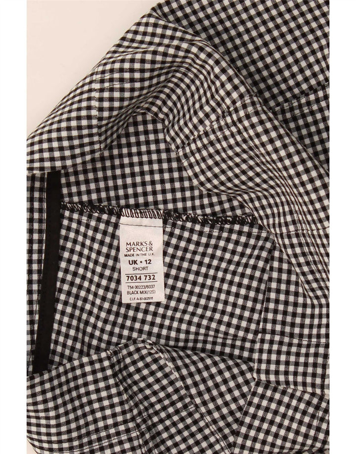 Marks & Spencer Γυναικείο παντελόνι Capri UK 12 Medium W28 L21 Black Gingham