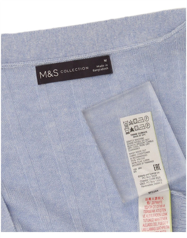 Marks & Spencer Γυναικείο Longline ανοιχτό πουλόβερ ζακέτα UK 14 Medium Blue