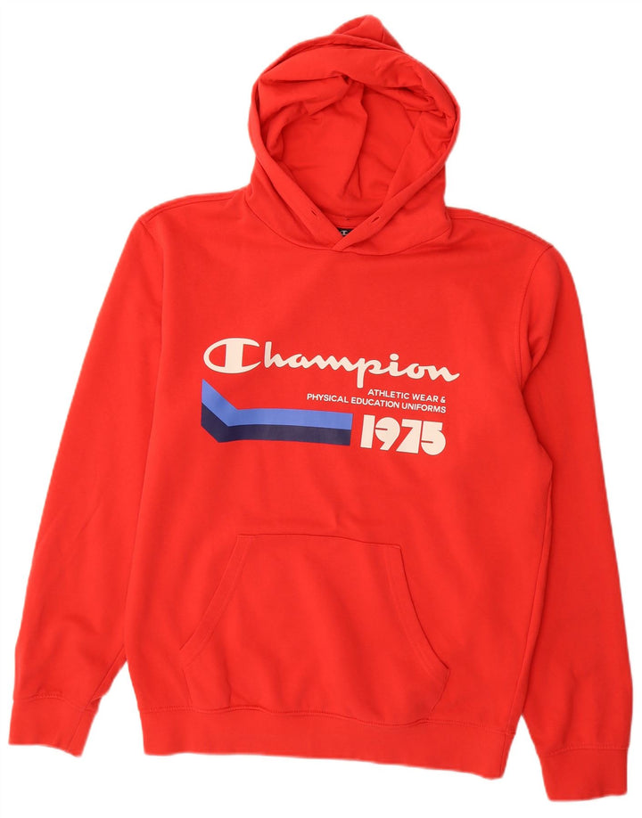 Ανδρικό Champion Graphic Hoodie Jumper Μεσαίο κόκκινο βαμβακερό