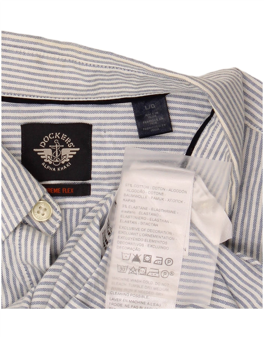 Ανδρικό πουκάμισο Dockers μεγάλο μπλε βαμβακερό ρίγες