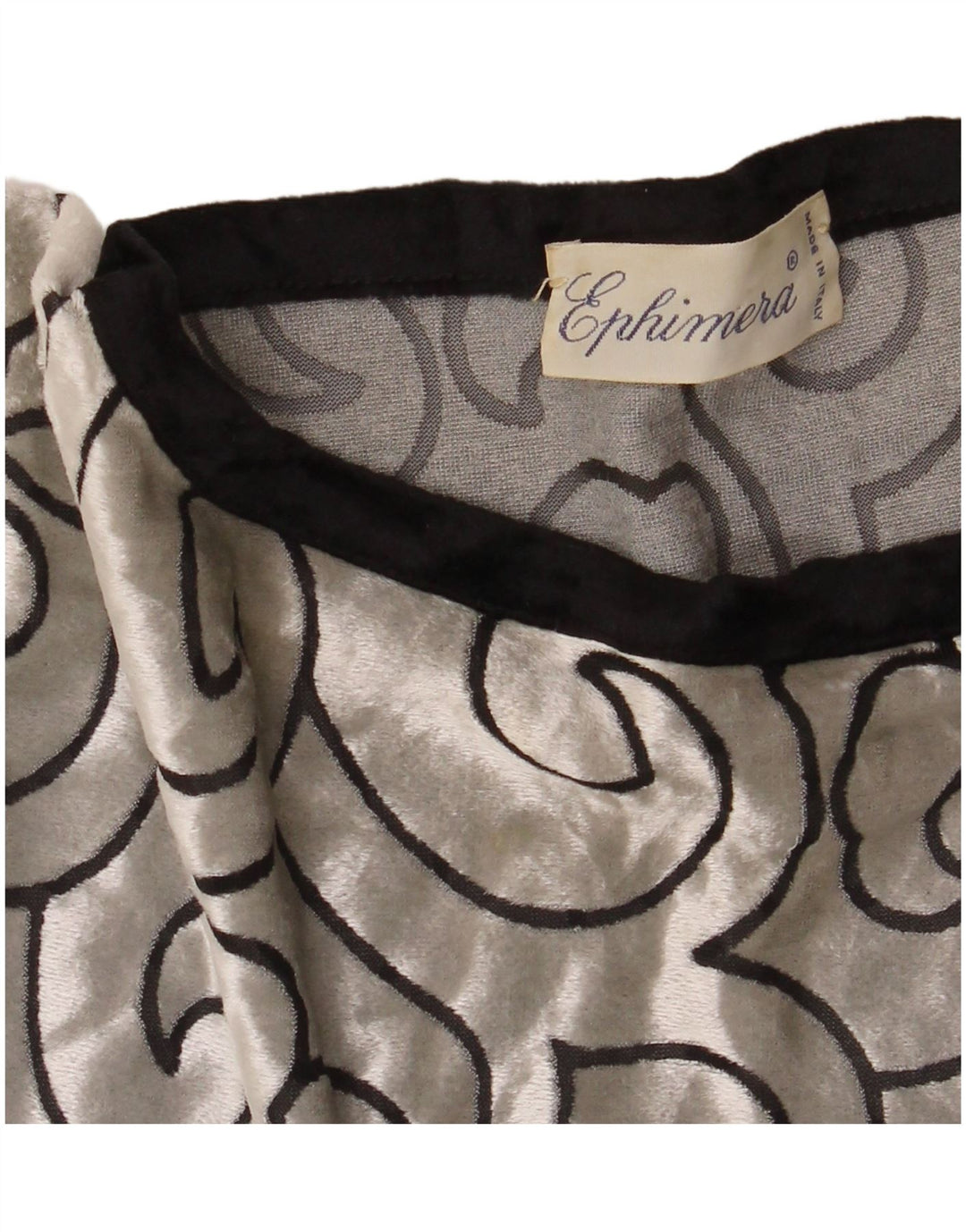 Γυναικείο βελούδινο ρόπαλο VINTAGE Top UK 22 3XL Ασημί γεωμετρική βισκόζη