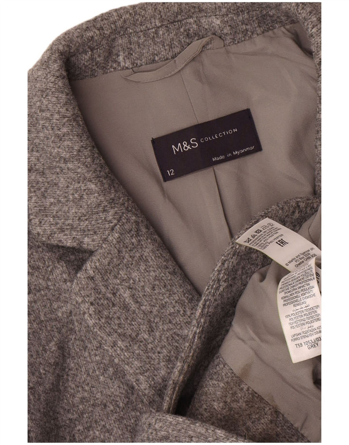 Marks & Spencer Γυναικείο Σακάκι 2 Κουμπιών UK 12 Μεσαίο Γκρι Πολυεστέρα