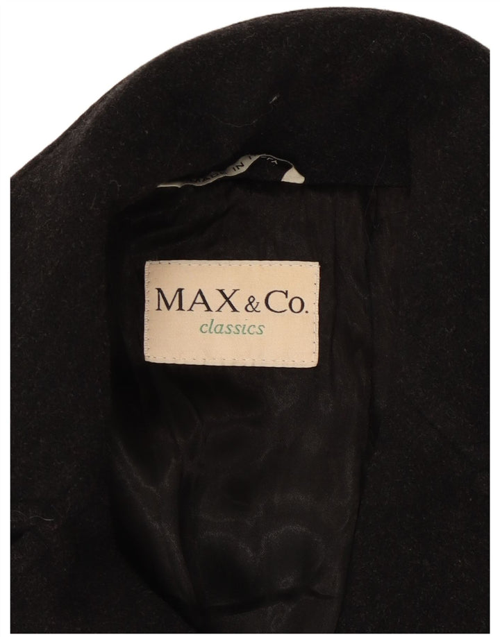 Max & Co. Γυναικείο παλτό με διπλό στήθος UK 10 Small Black Wool
