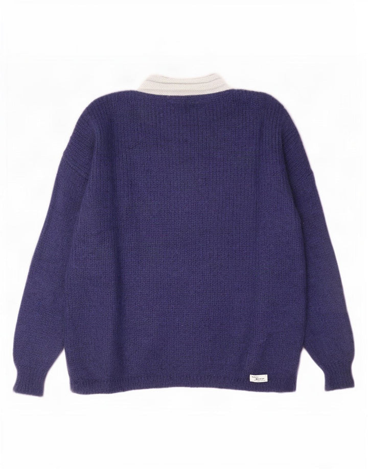 Vintage γυναικείο πουλόβερ με λαιμόκοψη IT 44 Medium Navy Blue