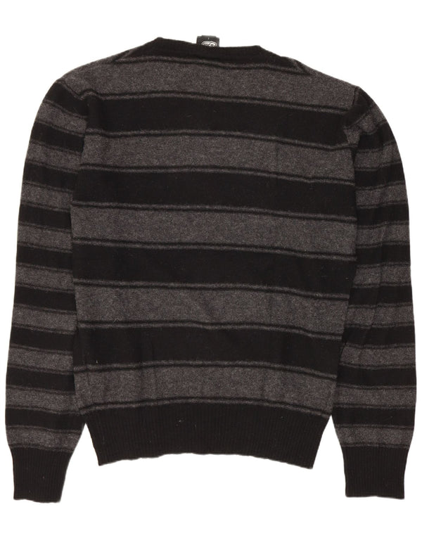 Πουλόβερ Diesel Mens 55DSL Graphic Crew Neck Jumper Μεγάλο γκρι ριγέ μαλλί