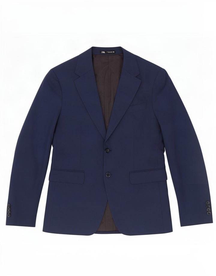 Zara Ανδρικό σακάκι μπλέιζερ με 2 κουμπιά EU 46 Small Navy Blue Polyester