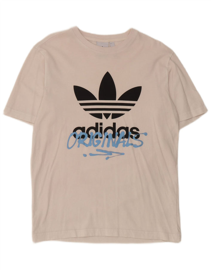 Ανδρικό γραφικό T-Shirt Adidas Top Μικρό λευκό βαμβακερό