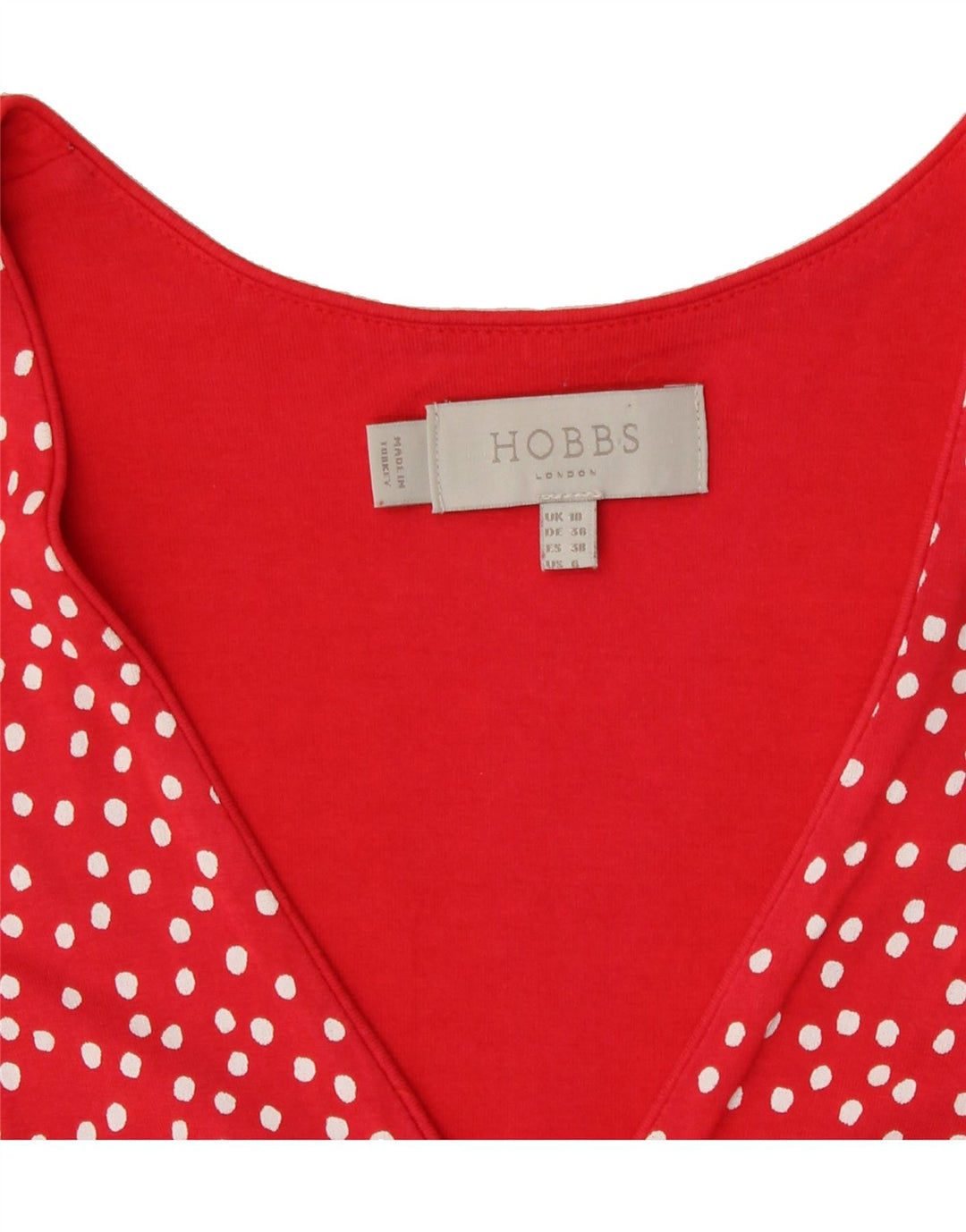 HOBBS Womens A-Line Dress UK 10 Small Red Polka Dot Vintage Hobbs and Second-Hand Hobbs from Messina Hembry 