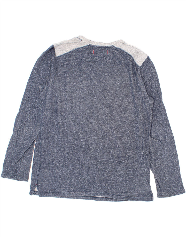 TOMMY BAHAMA Mens Sweatshirt Jumper Medium Blue Colourblock Cotton Vintage Tommy Bahama and Second-Hand Tommy Bahama from Messina Hembry 