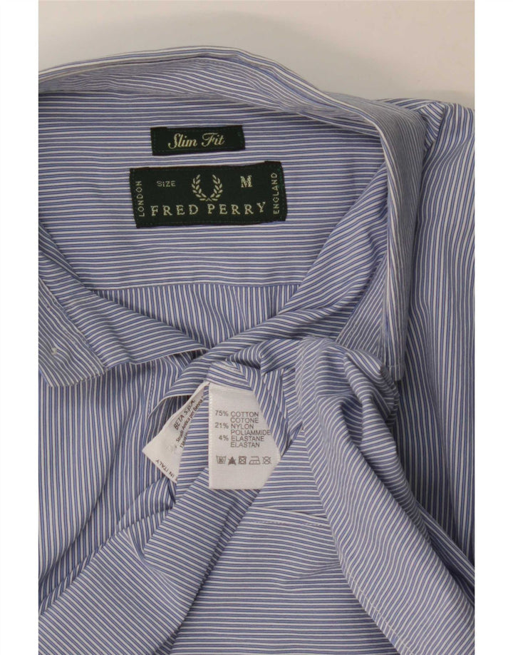 Fred Perry Ανδρικό πουκάμισο Slim Fit, μεσαίο μπλε ριγέ βαμβακερό Classic