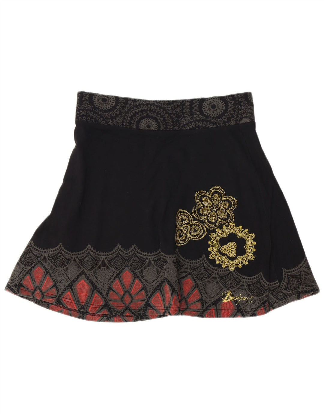 DESIGUAL Γυναικεία Midi Φούστα XL W36 Black Paisley