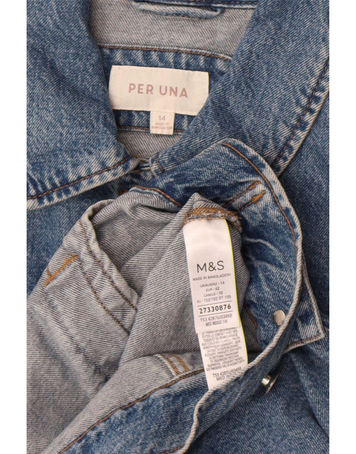 Marks & Spencer Γυναικείο Τζιν Μπουφάν UK 14 Μεγάλο Μπλε Βαμβάκι