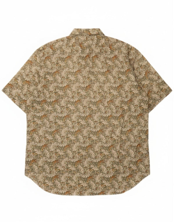 Ανδρικό κοντομάνικο πουκάμισο Vintage 44 17 1/2 XL Πράσινο φλοράλ βαμβακερό