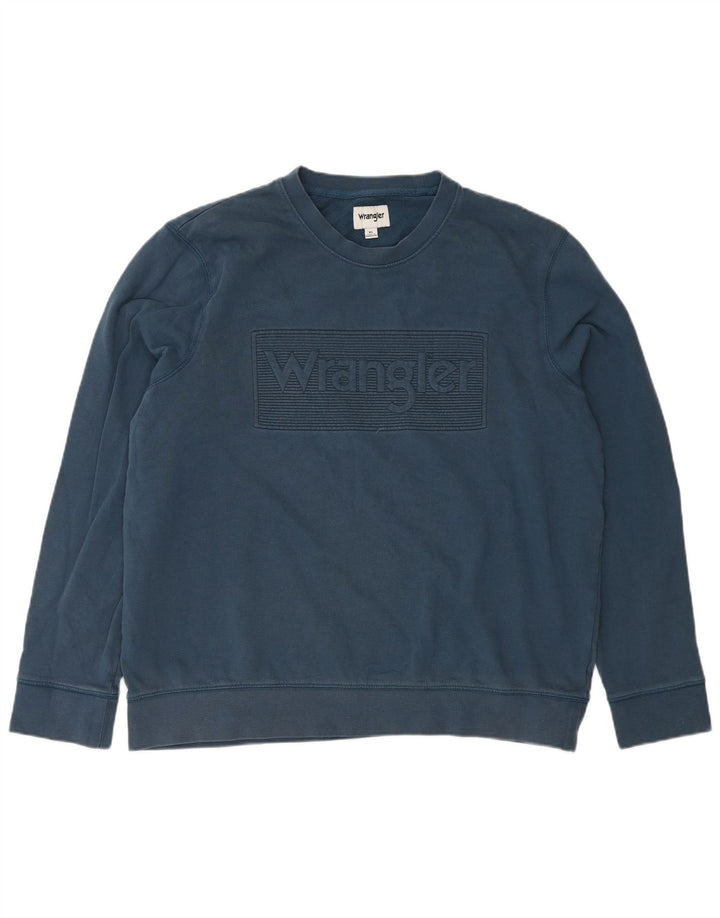 Ανδρικό γραφικό φούτερ WRANGLER Jumper XL Μπλε βαμβακερό