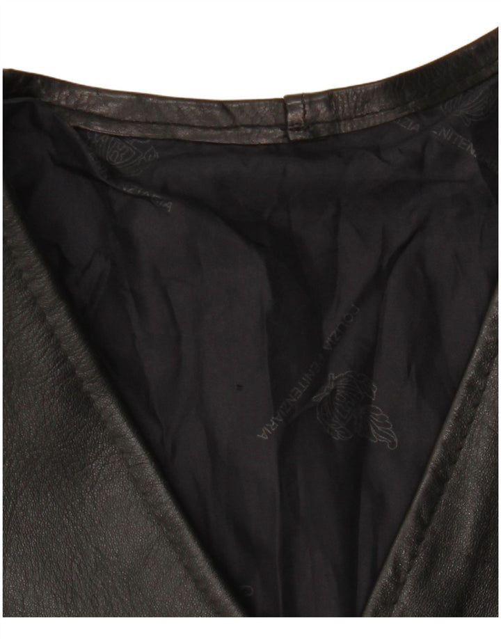 VINTAGE Ανδρικό Δερμάτινο Gilet UK 40 Large Μαύρο