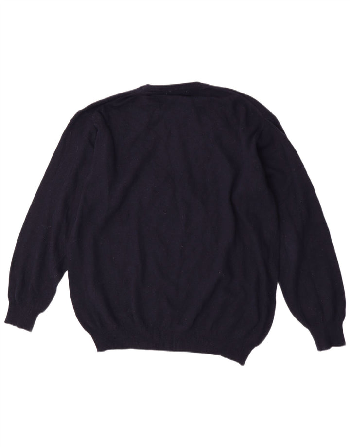 Ανδρικό πουλόβερ Zara με λαιμόκοψη XL Navy Blue Wool
