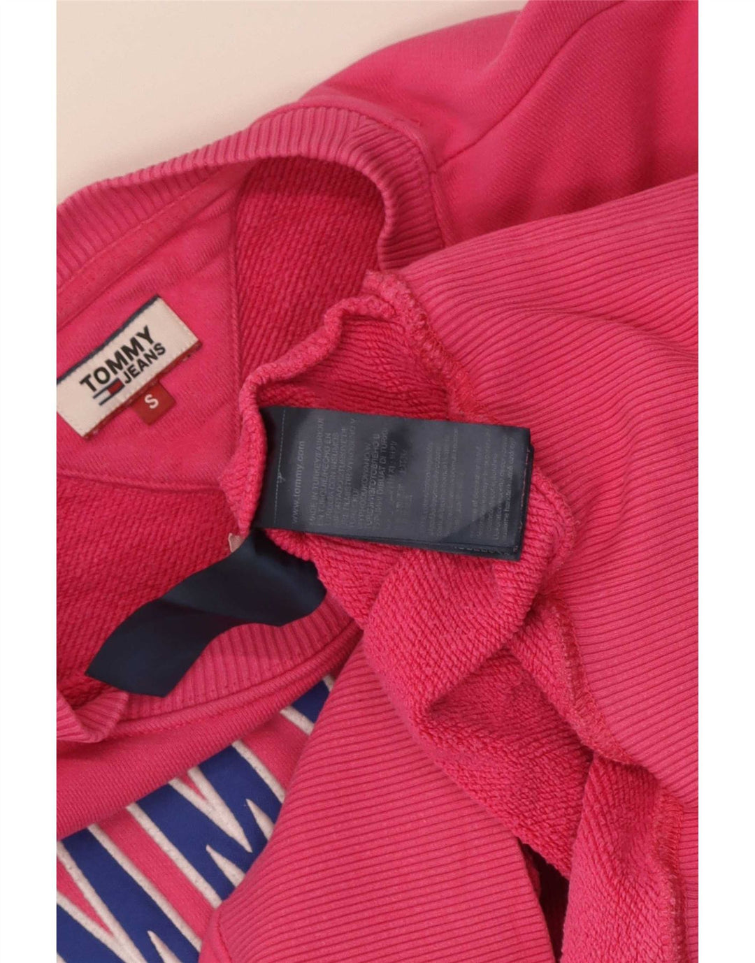 Tommy Hilfiger Γυναικείο γραφικό υπερμεγέθη φούτερ Jumper UK 10 Small Pink