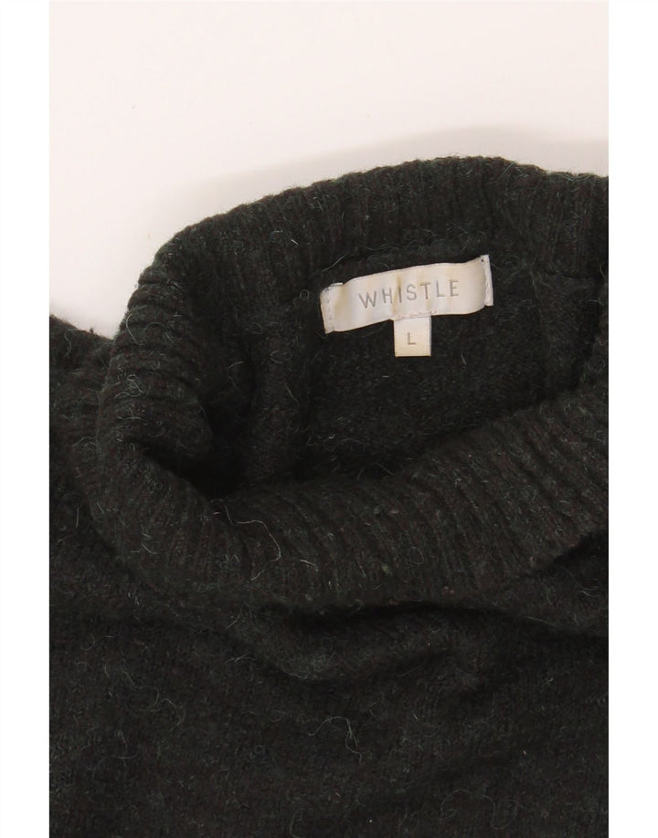 VINTAGE Womens Oversized Roll Neck Jumper Sweater UK 16 Large Grey Acrylic Vintage Vintage and Second-Hand Vintage from Messina Hembry 