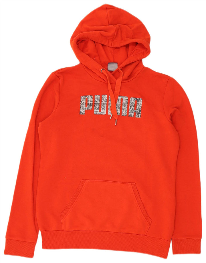 Puma Γυναικείο Γραφικό Hoodie Jumper UK 12 Medium Red Polyester