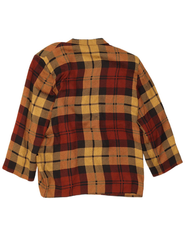 Max Mara γυναικείο σακάκι με διπλό στήθος UK 14 Large Burgundy Check
