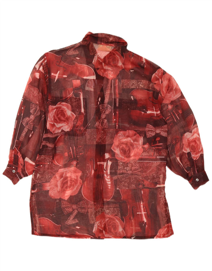 Γυναικείο πουκάμισο Penny Black Μπλούζα UK 8 Small Red Floral Polyester