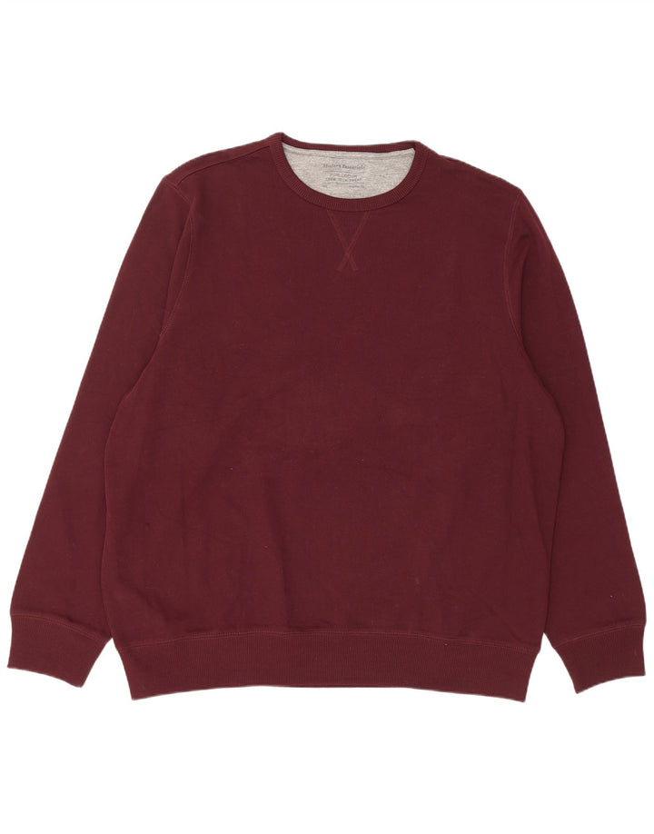 Marks & Spencer Ανδρικό φούτερ με κανονική εφαρμογή Jumper 2XL Βαμβακερό μπορντό