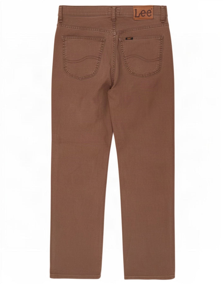 Lee Mens Straight Jeans W32 L34 Καφέ Βαμβακερό