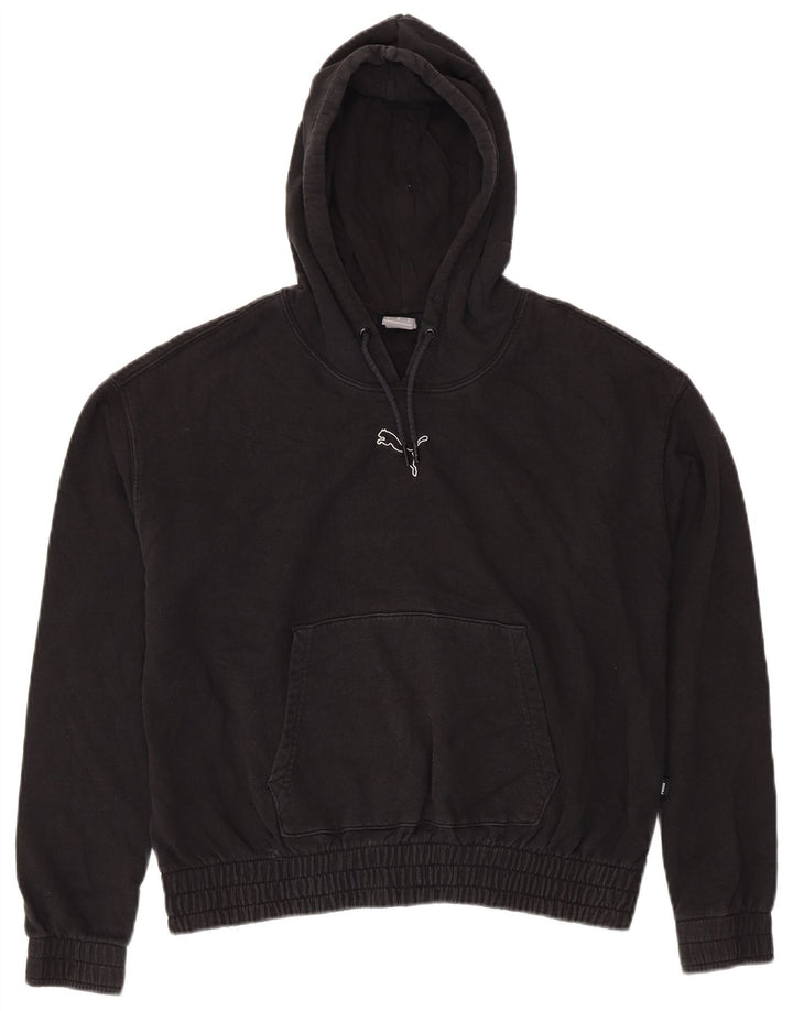 PUMA Γυναικείο Hoodie Jumper UK 14 Medium μαύρο βαμβακερό