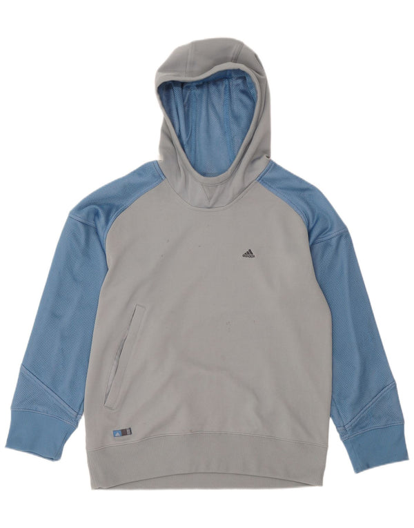 Adidas Ανδρικό Hoodie Jumper Small Grey Colourblock Πολυεστέρας