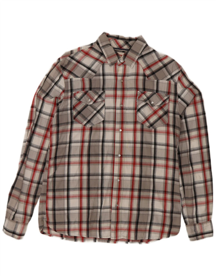 Ανδρικό φανελένιο πουκάμισο Levi's Medium Grey Check Cotton