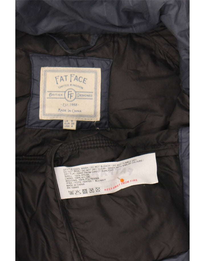 Fat Face Γυναικείο παλτό με κουκούλα UK 8 Small Navy Blue Nylon