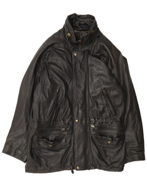 Pierre Cardin Ανδρικό Δερμάτινο Μπουφάν UK 42 XL Μαύρο