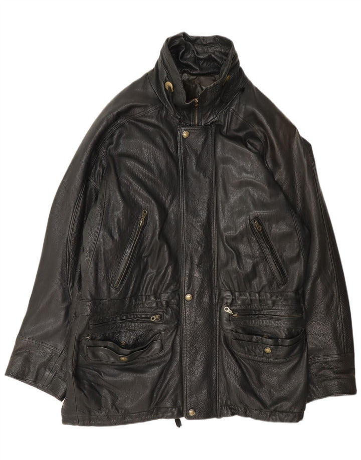 Pierre Cardin Ανδρικό Δερμάτινο Μπουφάν UK 42 XL Μαύρο