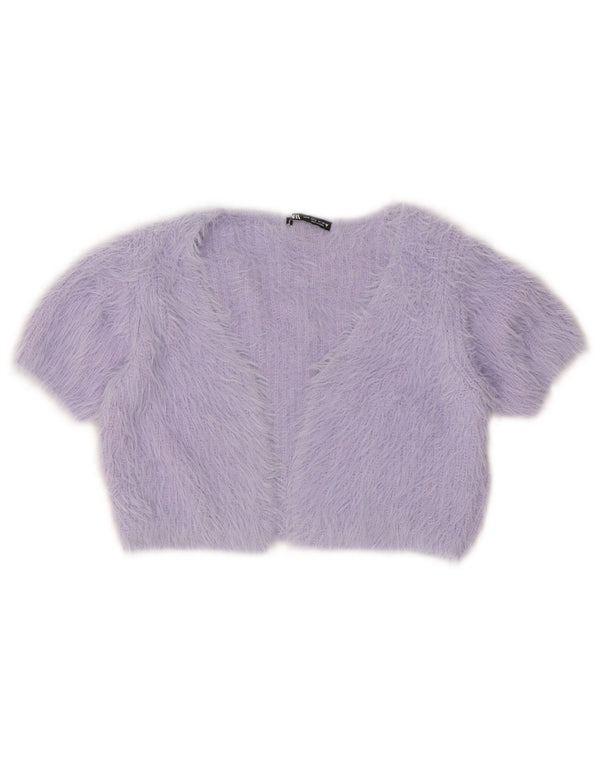 Zara Γυναικείο κοντομάνικο Bolero Jumper UK 12 Medium Purple Polyamide
