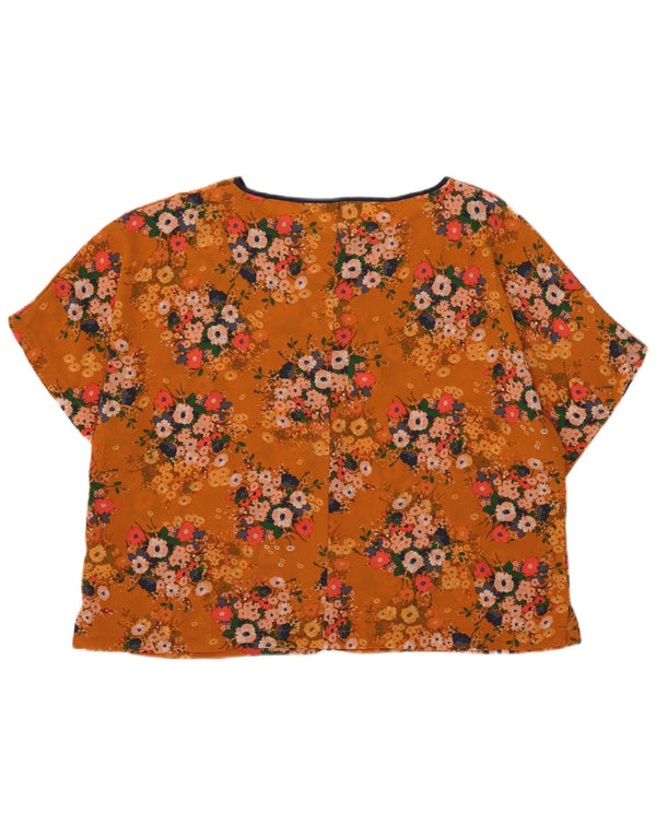 Marks & Spencer Γυναικεία Μπλούζα Oversized Top UK 18 XL Orange Floral