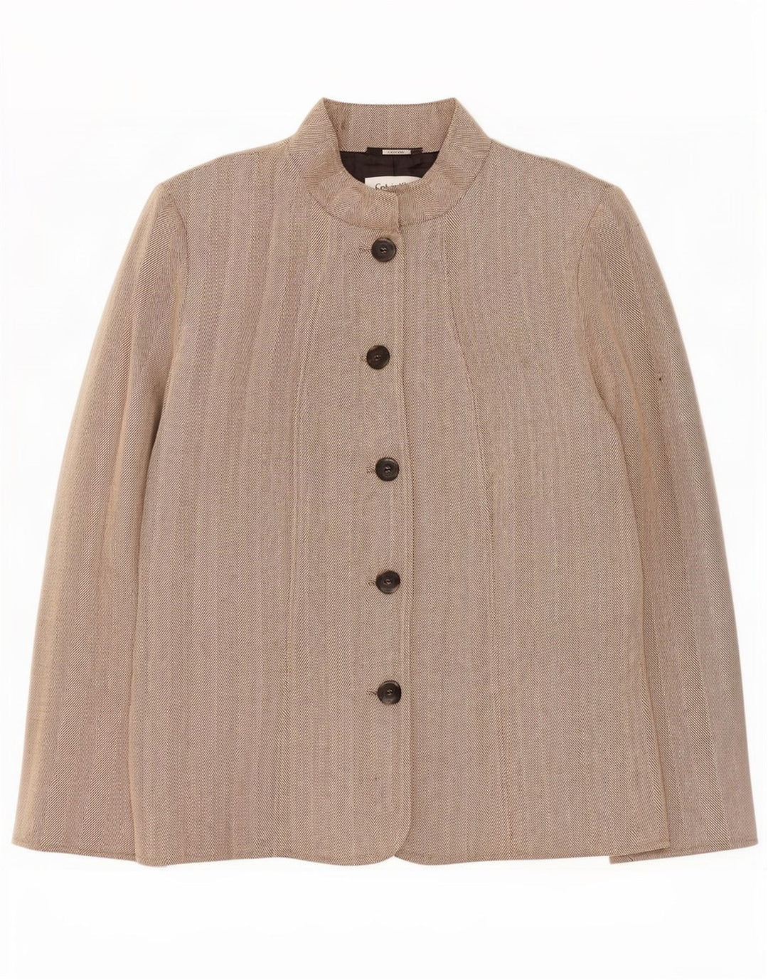 Calvin Klein Γυναικείο σακάκι με 5 κουμπιά US 14 XL Beige ψαροκόκαλο ρεγιόν